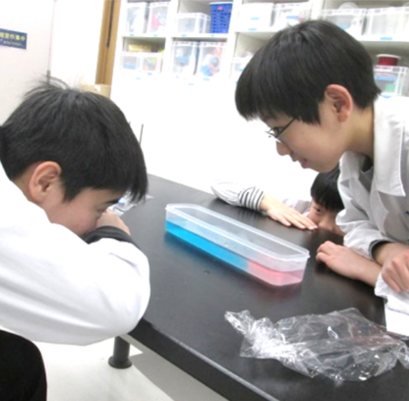 実験で気温・湿度・気圧の関係を調べます。